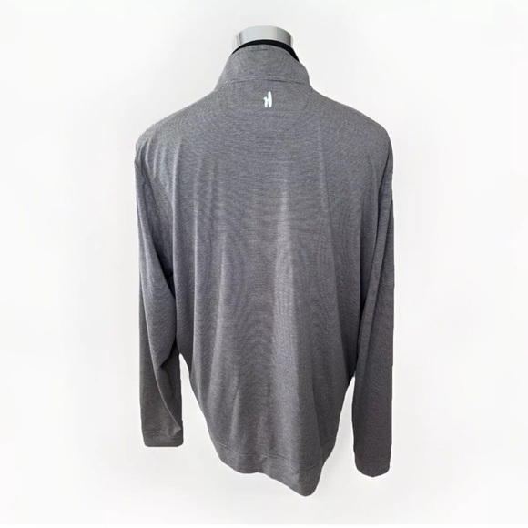 Johnnie O Shirt Sz XL Vaughn Performance Gray Striped Mens Pullover 1/4 Zip Surf - Picture 3 of 11